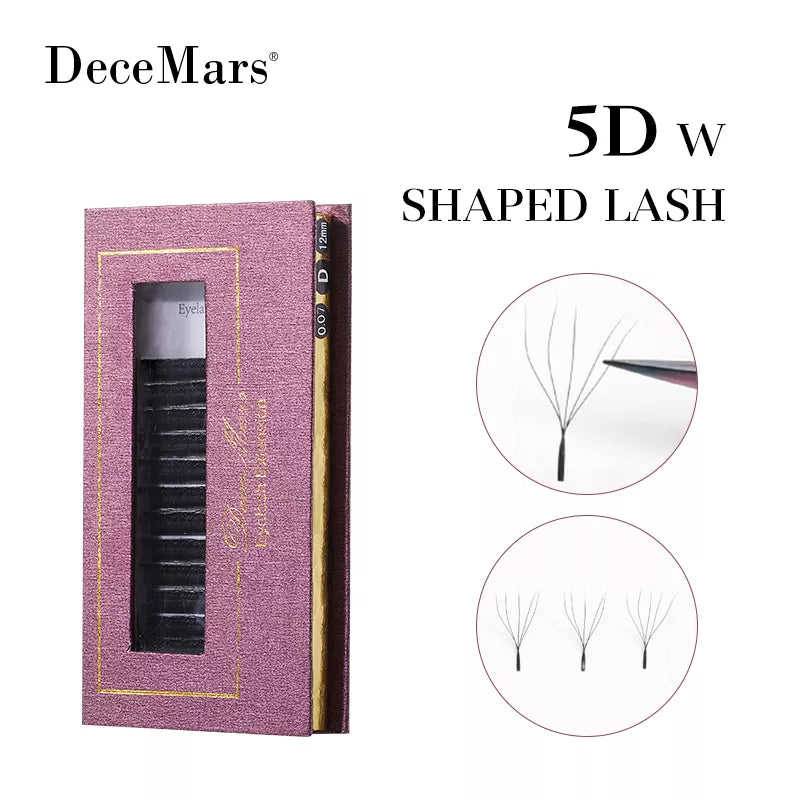 DeceMars 5D - W Shaped Eyelash Extension (12line/Tray)